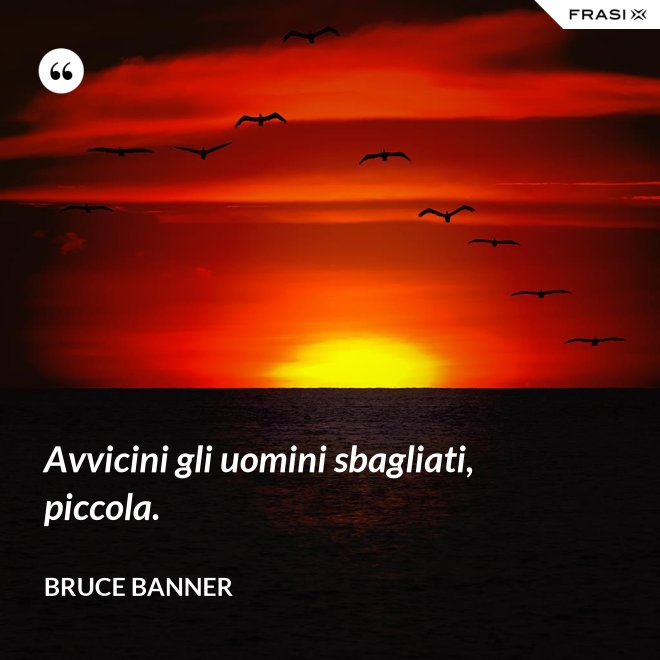 Avvicini gli uomini sbagliati, piccola. - Bruce Banner