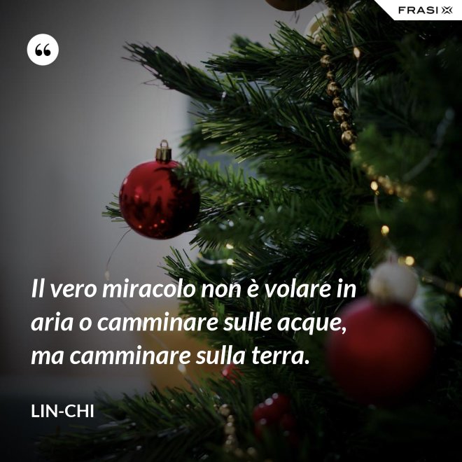 Il vero miracolo non è volare in aria o camminare sulle acque, ma camminare sulla terra. - Lin-chi