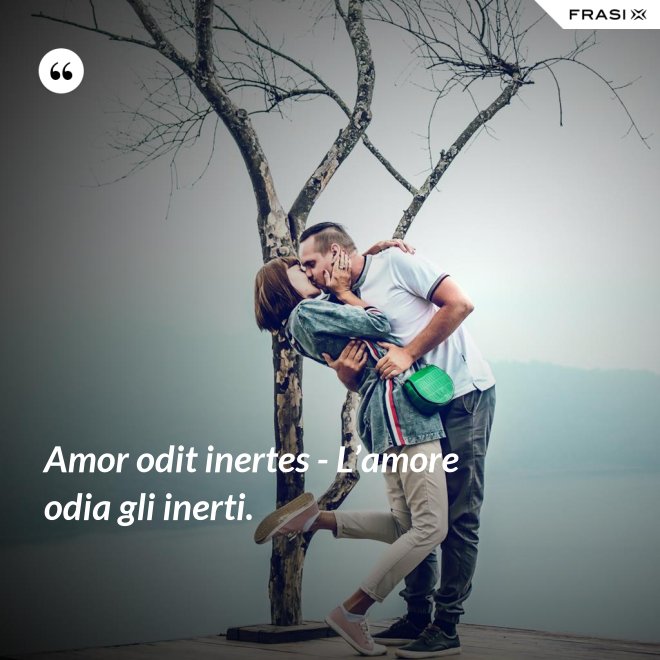 Amor odit inertes - L’amore odia gli inerti. - Anonimo