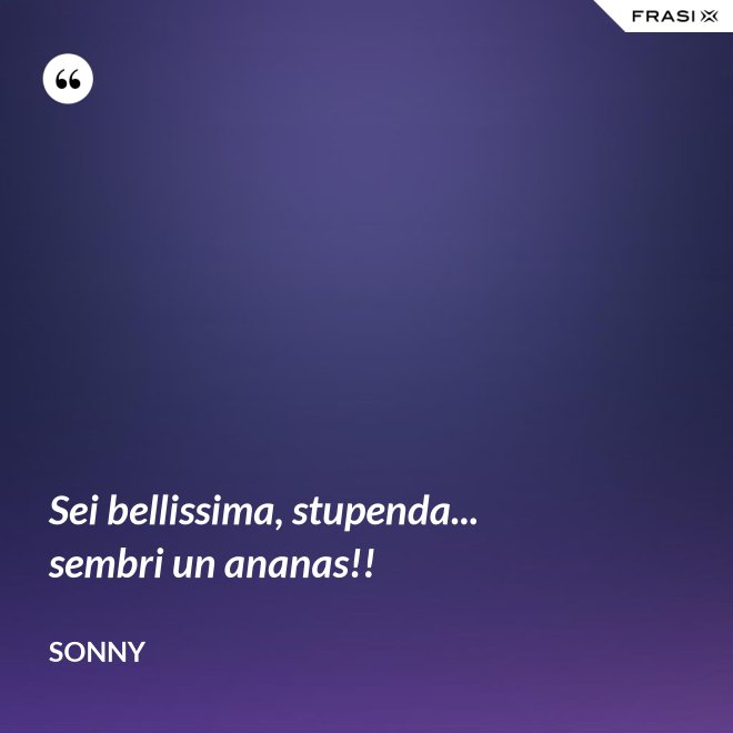 Sei bellissima, stupenda... sembri un ananas!! - Sonny