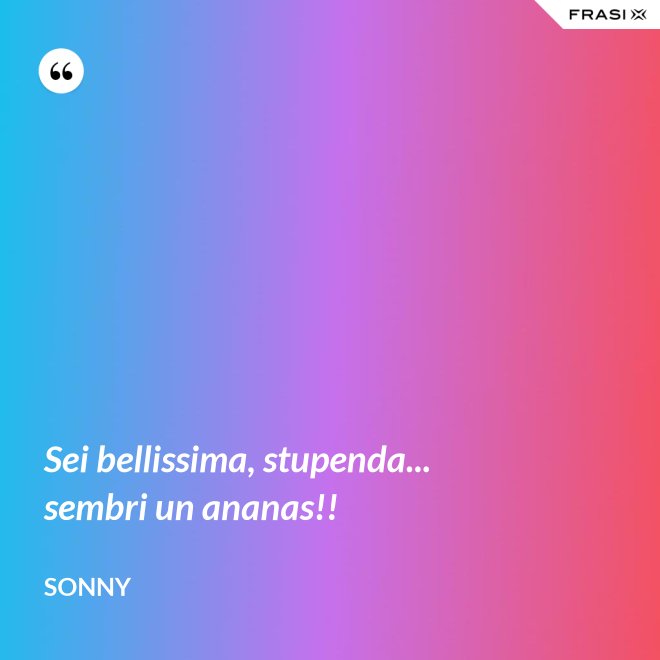 Sei bellissima, stupenda... sembri un ananas!! - Sonny