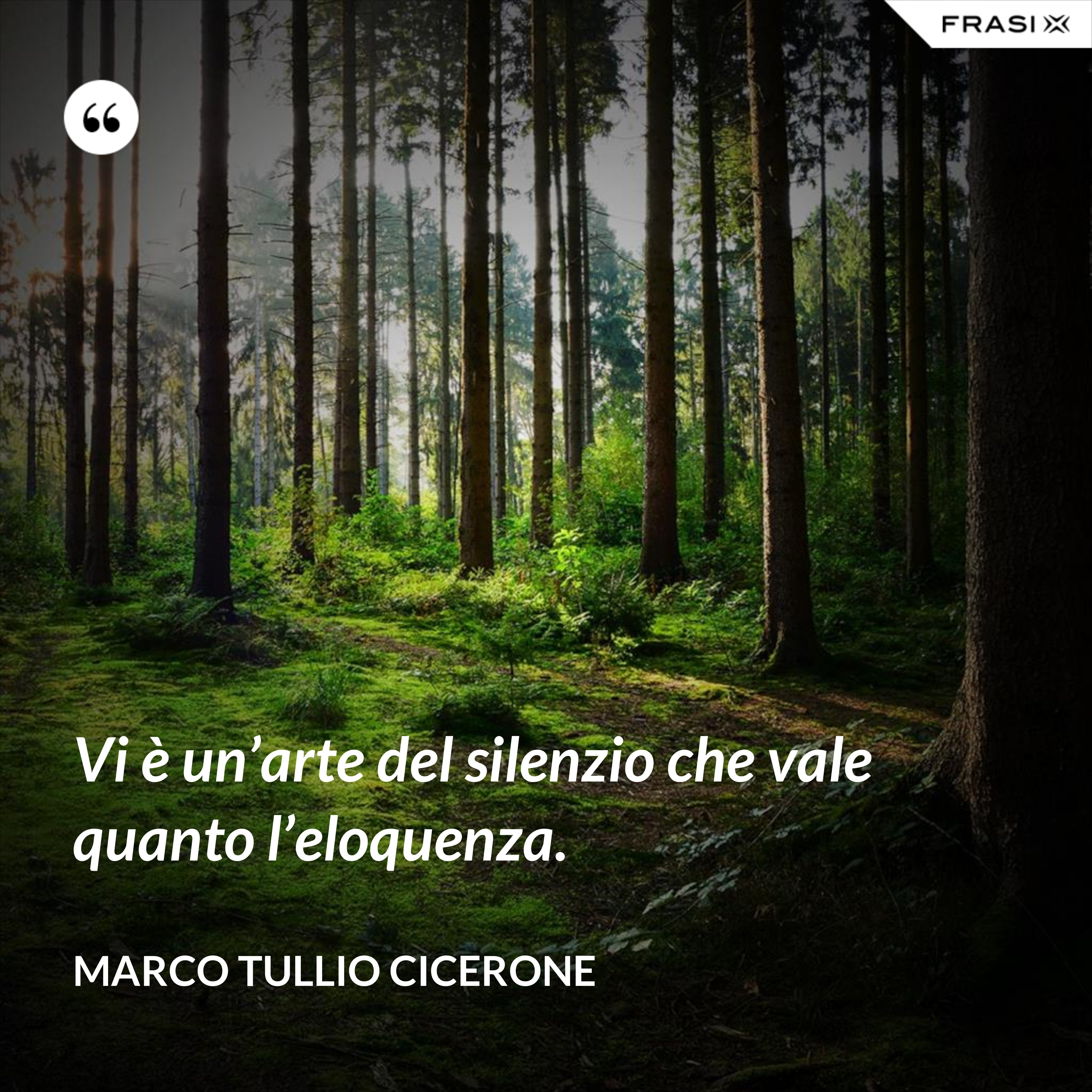 Vi è un’arte del silenzio che vale quanto l’eloquenza. - Marco Tullio Cicerone