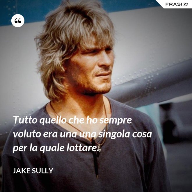 Tutto quello che ho sempre voluto era una una singola cosa per la quale lottare. - Jake Sully