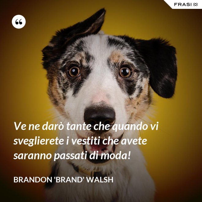 Ve ne darò tante che quando vi sveglierete i vestiti che avete saranno passati di moda! - Brandon 'Brand' Walsh