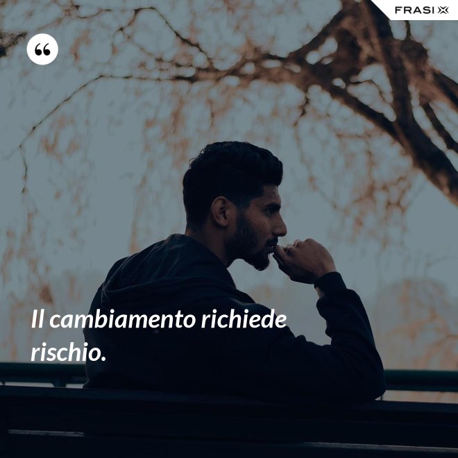 Il cambiamento richiede rischio. - Anonimo