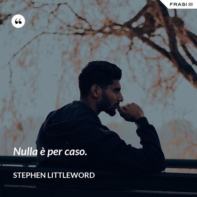 Nulla è per caso. - Stephen Littleword