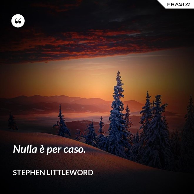 Nulla è per caso. - Stephen Littleword