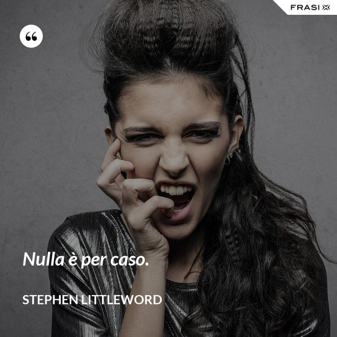Nulla è per caso. - Stephen Littleword
