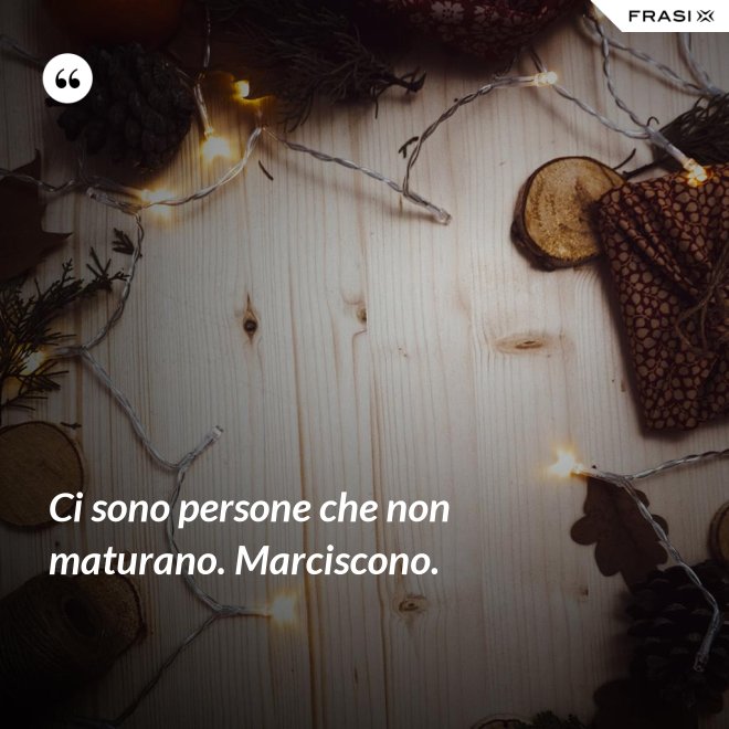Ci sono persone che non maturano. Marciscono. - Anonimo