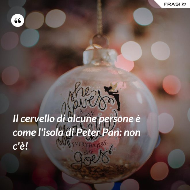 Il cervello di alcune persone è come l'isola di Peter Pan: non c'è! - Anonimo