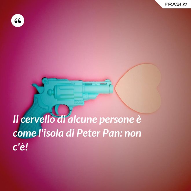 Il cervello di alcune persone è come l'isola di Peter Pan: non c'è! - Anonimo