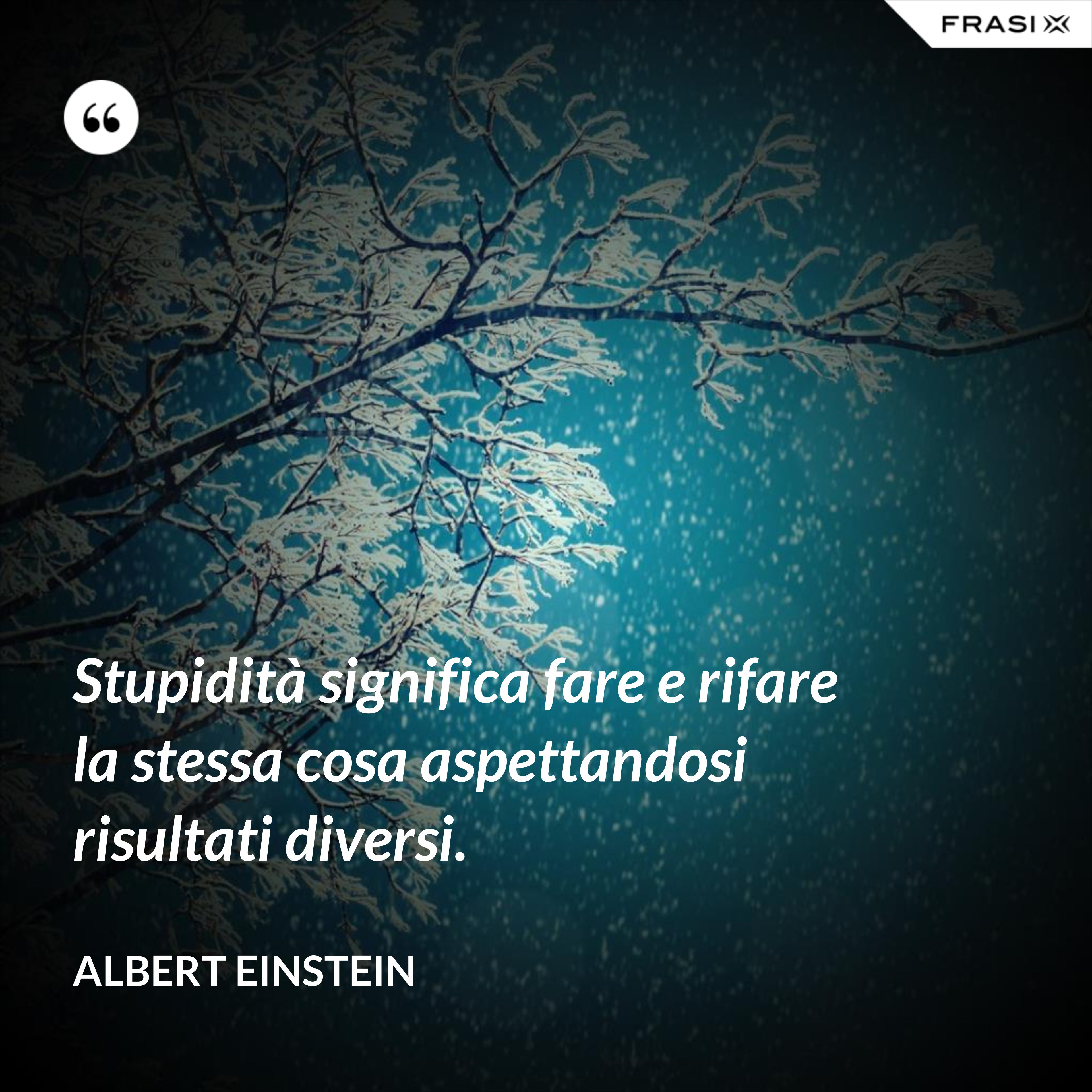 Stupidità significa fare e rifare la stessa cosa aspettandosi risultati diversi. - Albert Einstein