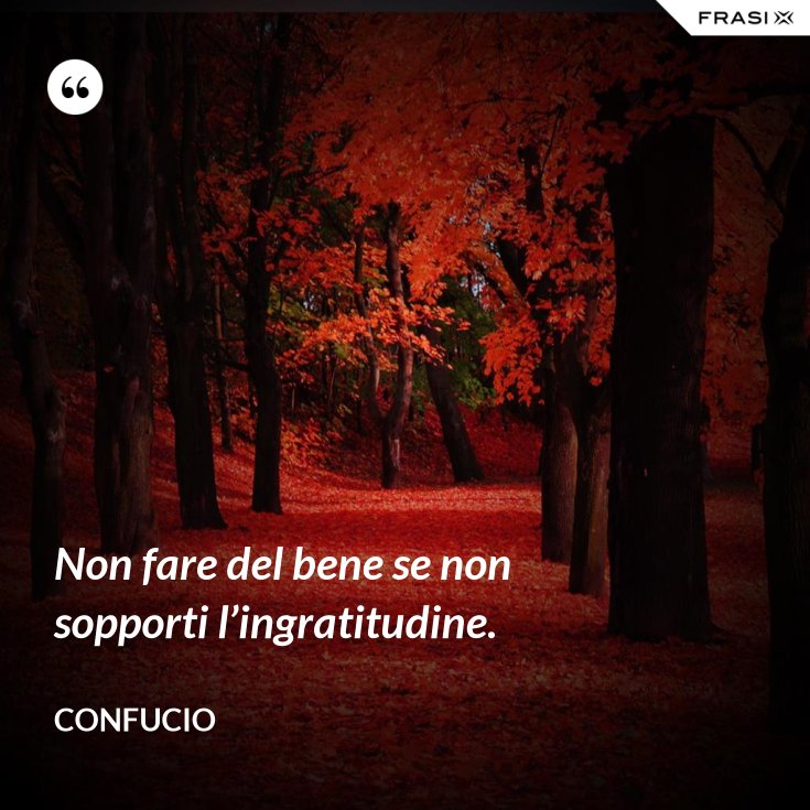 Non fare del bene se non sopporti l’ingratitudine. Non fare del bene se non sopporti l’ingratitudine.