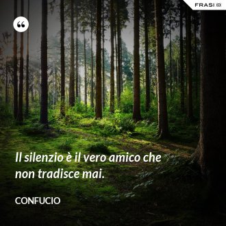 Il silenzio è il vero amico che non tradisce mai. - Confucio
