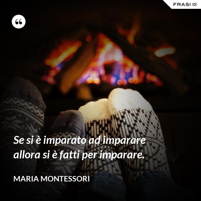 Se si è imparato ad imparare allora si è fatti per imparare. - Maria Montessori