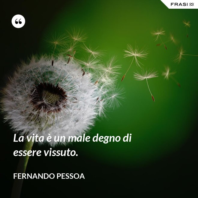 La vita è un male degno di essere vissuto. - Fernando Pessoa