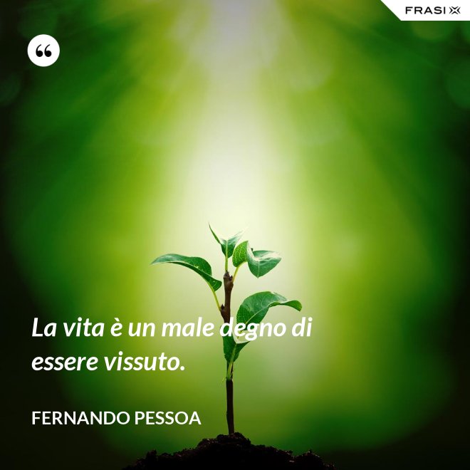 La vita è un male degno di essere vissuto. - Fernando Pessoa