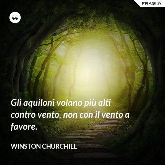 Gli aquiloni volano più alti contro vento, non con il vento a favore. - Winston Churchill