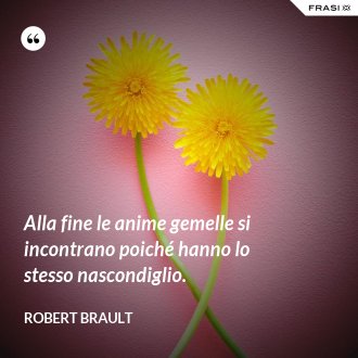 Alla fine le anime gemelle si incontrano poiché hanno lo stesso nascondiglio. - Robert Brault