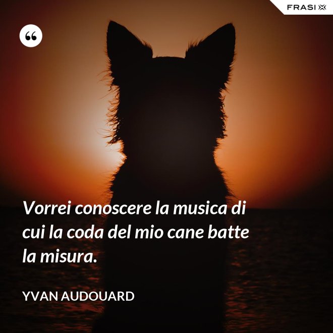 Vorrei conoscere la musica di cui la coda del mio cane batte la misura. - Yvan Audouard