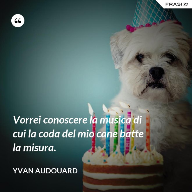 Vorrei conoscere la musica di cui la coda del mio cane batte la misura. - Yvan Audouard