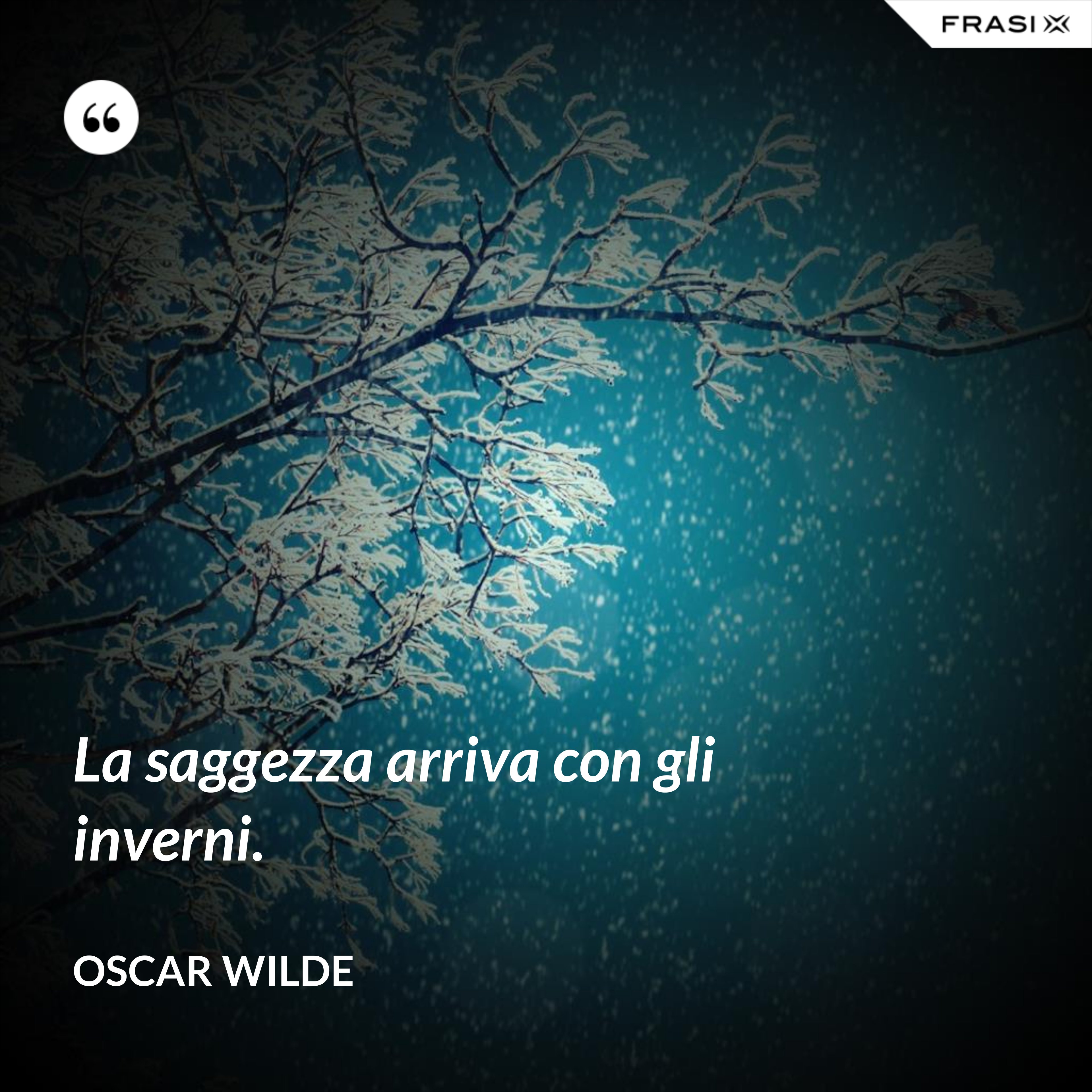 La saggezza arriva con gli inverni. - Oscar Wilde