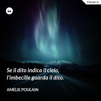 Se il dito indica il cielo, l'imbecille guarda il dito. - Amélie Poulain