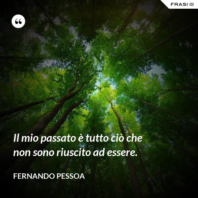 Il mio passato è tutto ciò che non sono riuscito ad essere. - Fernando Pessoa