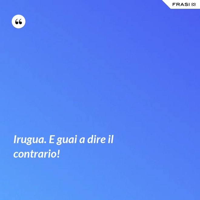 Irugua. E guai a dire il contrario! - Anonimo