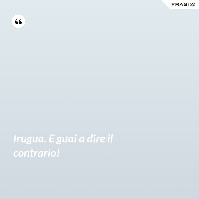 Irugua. E guai a dire il contrario! - Anonimo