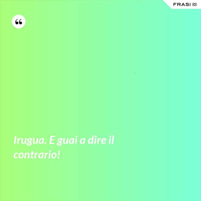 Irugua. E guai a dire il contrario! - Anonimo