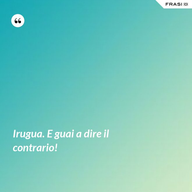 Irugua. E guai a dire il contrario! - Anonimo