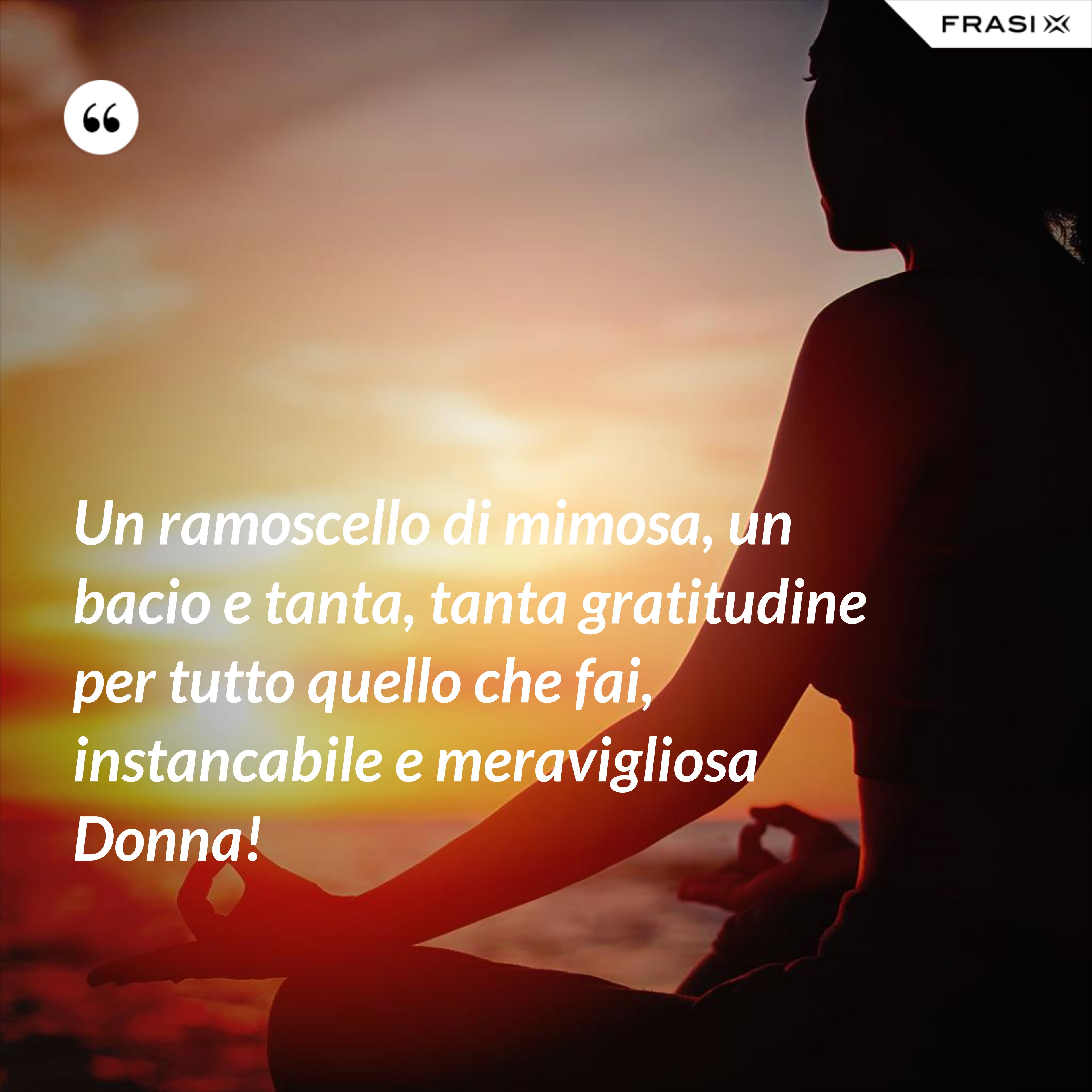 Un ramoscello di mimosa, un bacio e tanta, tanta gratitudine per tutto quello che fai, instancabile e meravigliosa Donna! - Anonimo