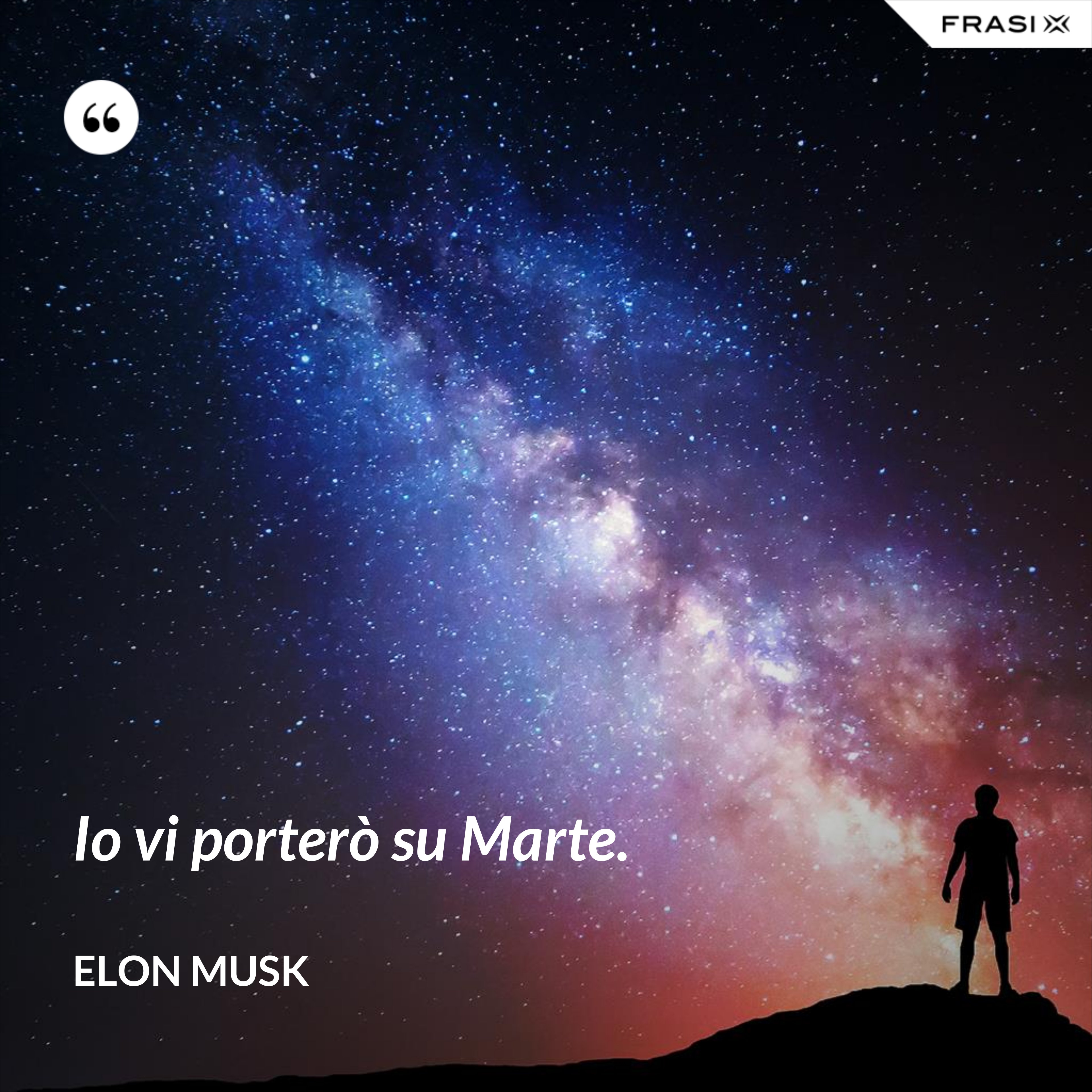 Io vi porterò su Marte. - Elon Musk