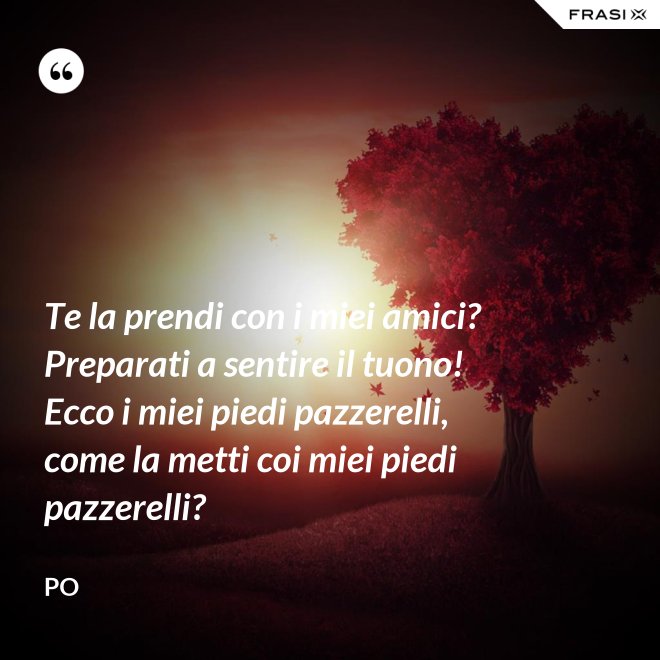 Te la prendi con i miei amici? Preparati a sentire il tuono! Ecco i miei piedi pazzerelli, come la metti coi miei piedi pazzerelli? - Po