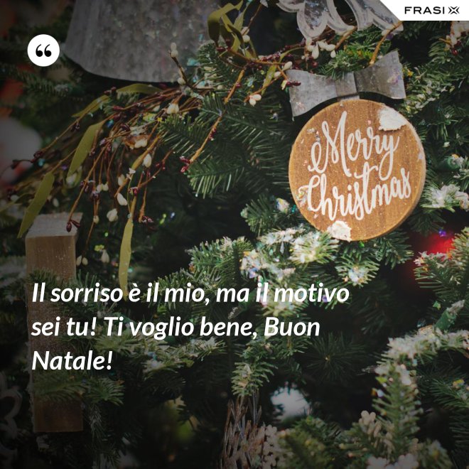 Il sorriso è il mio, ma il motivo sei tu! Ti voglio bene, Buon Natale! - Anonimo