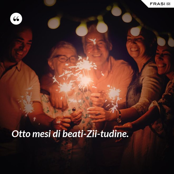 Otto mesi di beati-Zii-tudine. - Anonimo