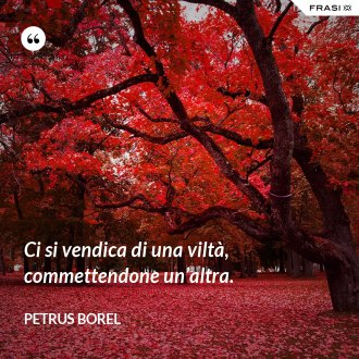 Ci si vendica di una viltà, commettendone un’altra. - Petrus Borel