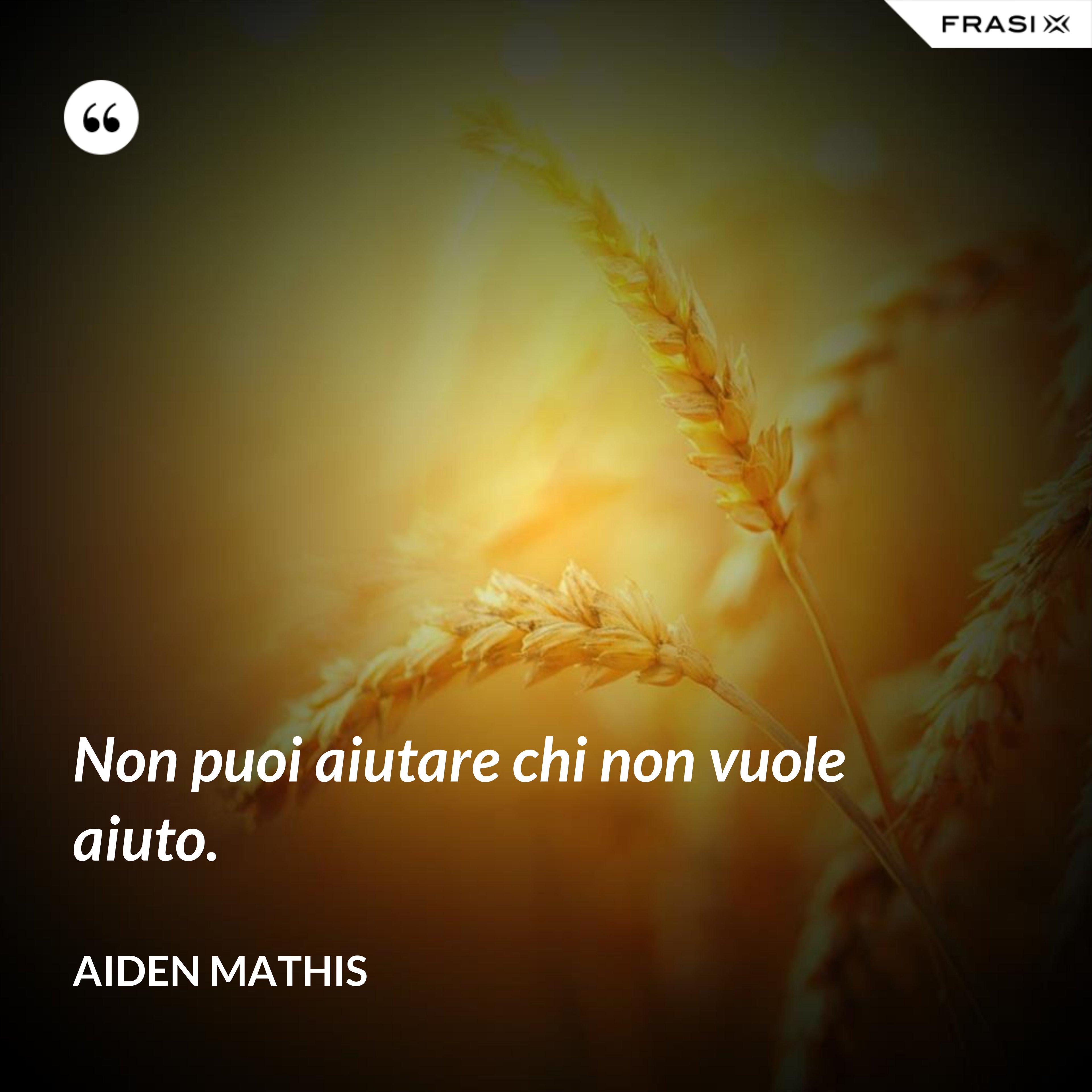 Non Si Può Aiutare Chi Non Vuole Essere Aiutato Non puoi aiutare chi non vuole aiuto.