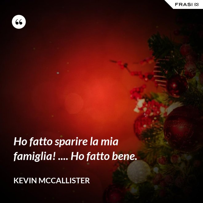 Ho fatto sparire la mia famiglia! .... Ho fatto bene. - Kevin McCallister