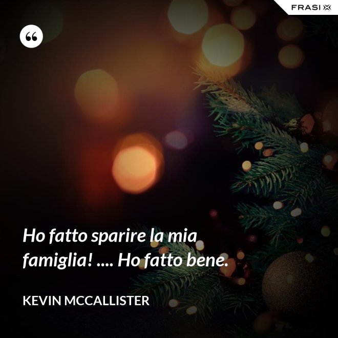 Ho fatto sparire la mia famiglia! .... Ho fatto bene. - Kevin McCallister