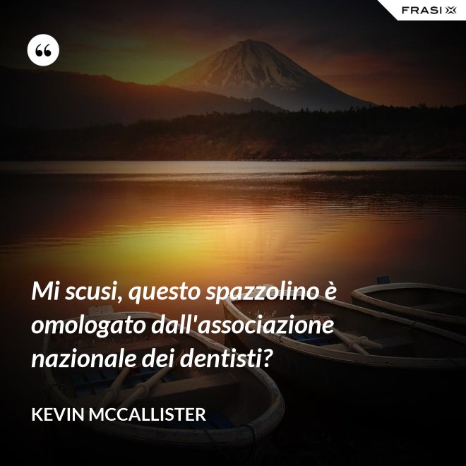 Mi scusi, questo spazzolino è omologato dall'associazione nazionale dei dentisti? - Kevin McCallister