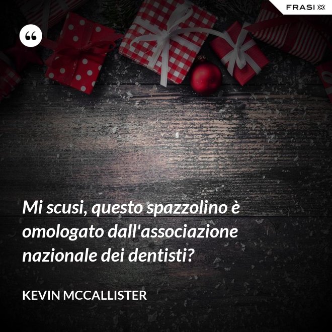 Mi scusi, questo spazzolino è omologato dall'associazione nazionale dei dentisti? - Kevin McCallister