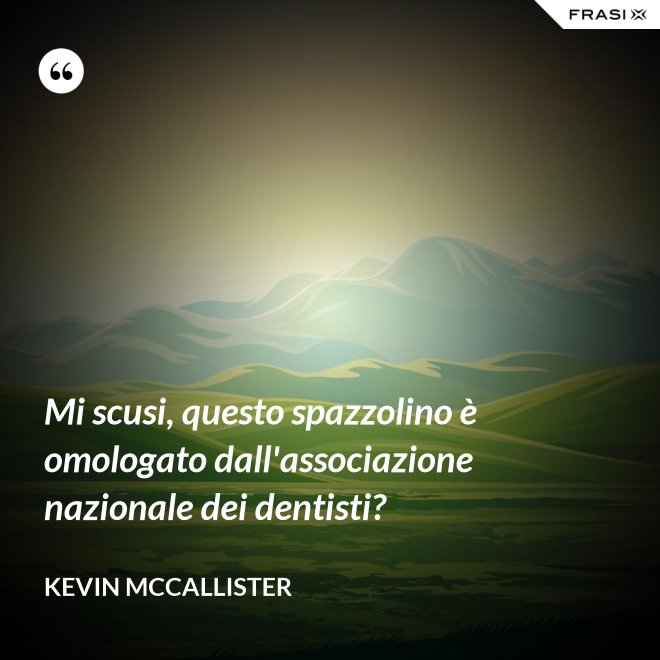 Mi scusi, questo spazzolino è omologato dall'associazione nazionale dei dentisti? - Kevin McCallister