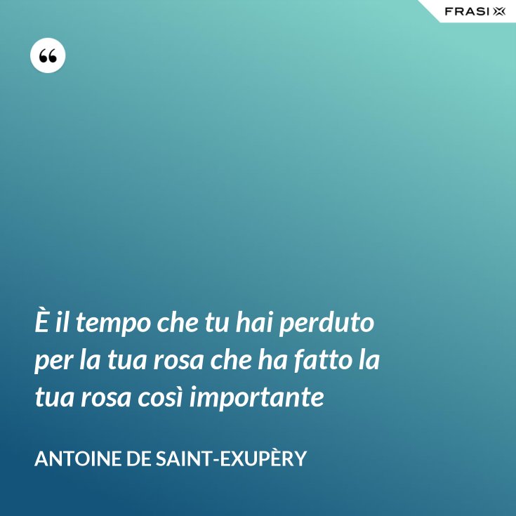 è Il Tempo Che Hai Perso Per La Tua Rosa
