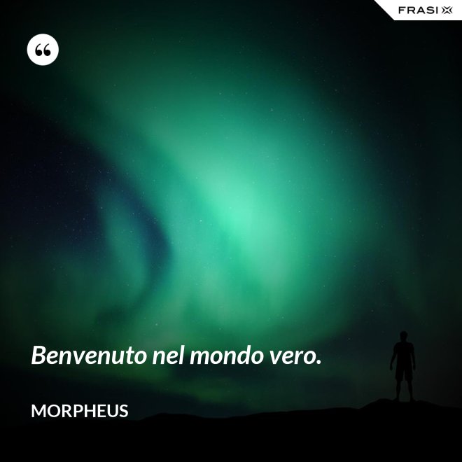 Benvenuto nel mondo vero. - Morpheus