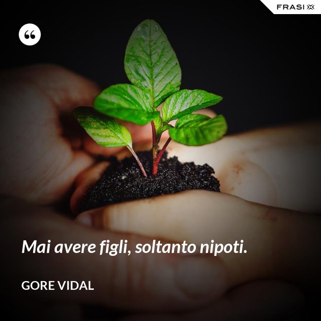 Mai avere figli, soltanto nipoti. - Gore Vidal