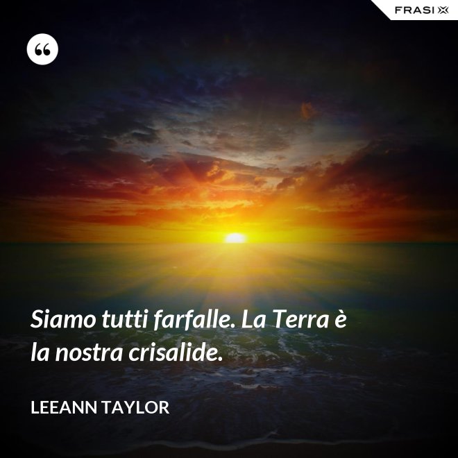 Siamo tutti farfalle. La Terra è la nostra crisalide. - LeeAnn Taylor