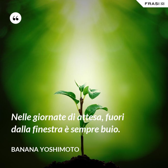 Nelle giornate di attesa, fuori dalla finestra è sempre buio. - Banana Yoshimoto