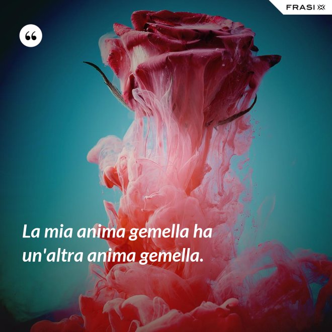 La mia anima gemella ha un'altra anima gemella. - Anonimo